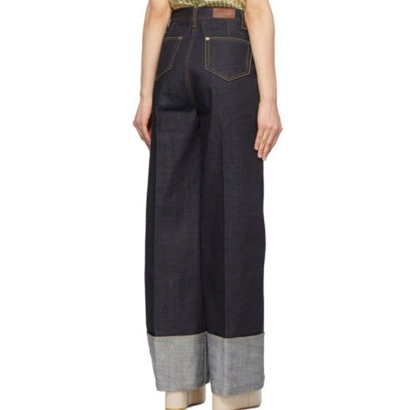 NWT Andersson Bell Indigo Selvedge Mona Turn-Up Jeans size XS - Picture 2 of 8